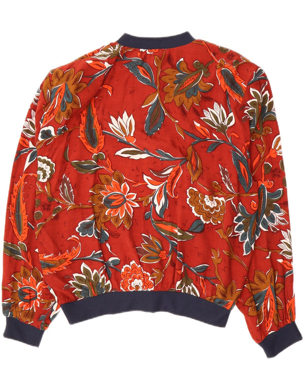 Camicetta da donna VINTAGE UK 18 XL Viscosa floreale rossa