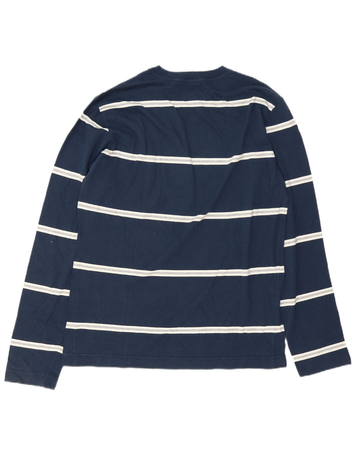 Converse Top grafico da uomo a maniche lunghe in cotone a righe grandi blu navy