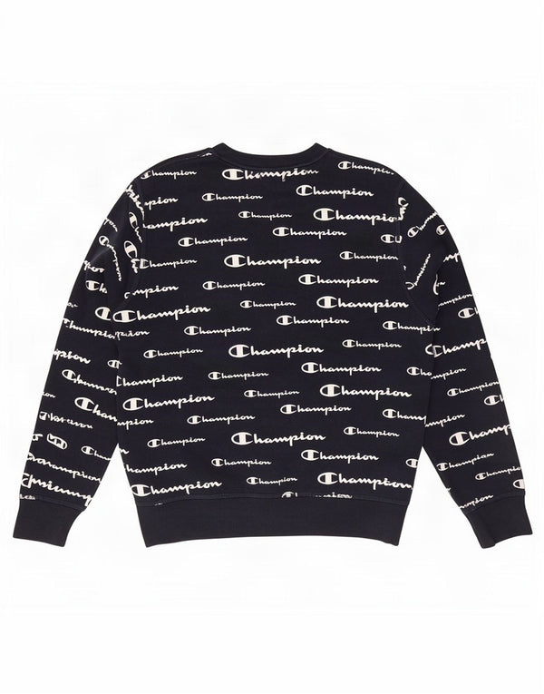 Felpa grafica da uomo Champion, piccola, in poliestere blu navy