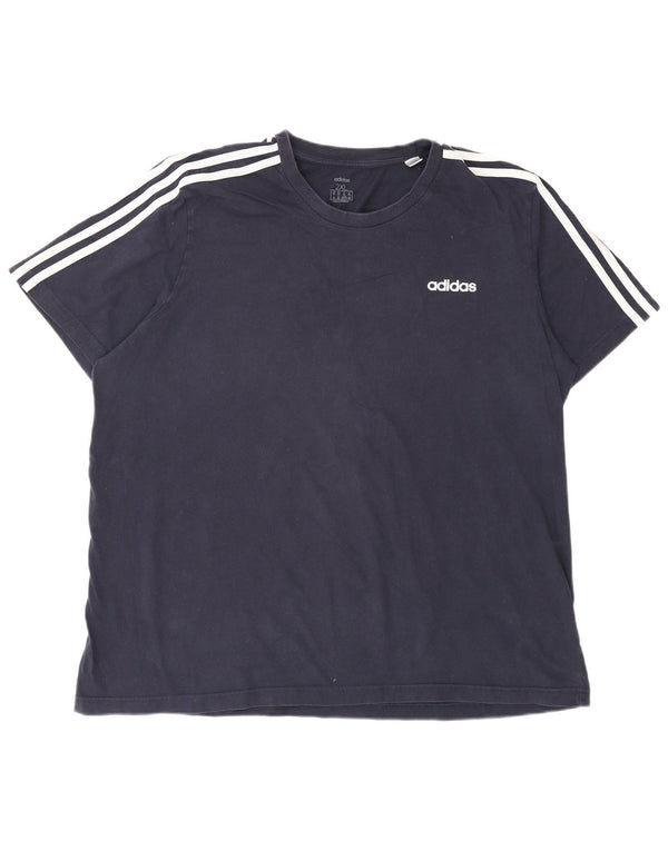 Adidas Uomo 3D Arc T-shirt Top 2XL Blu Navy Cotone Sport