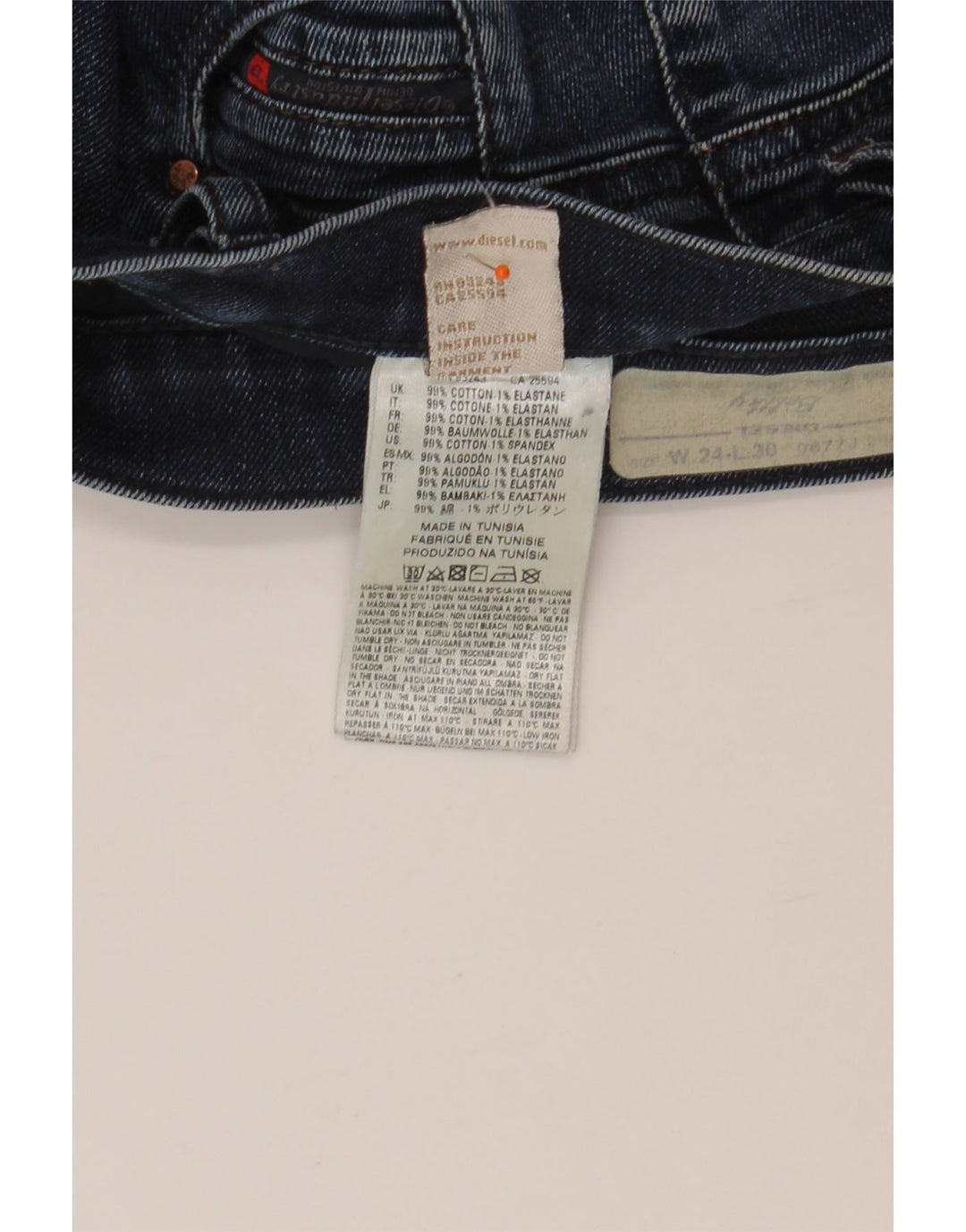 Jeans slim da donna DIESEL W24 L30 cotone blu