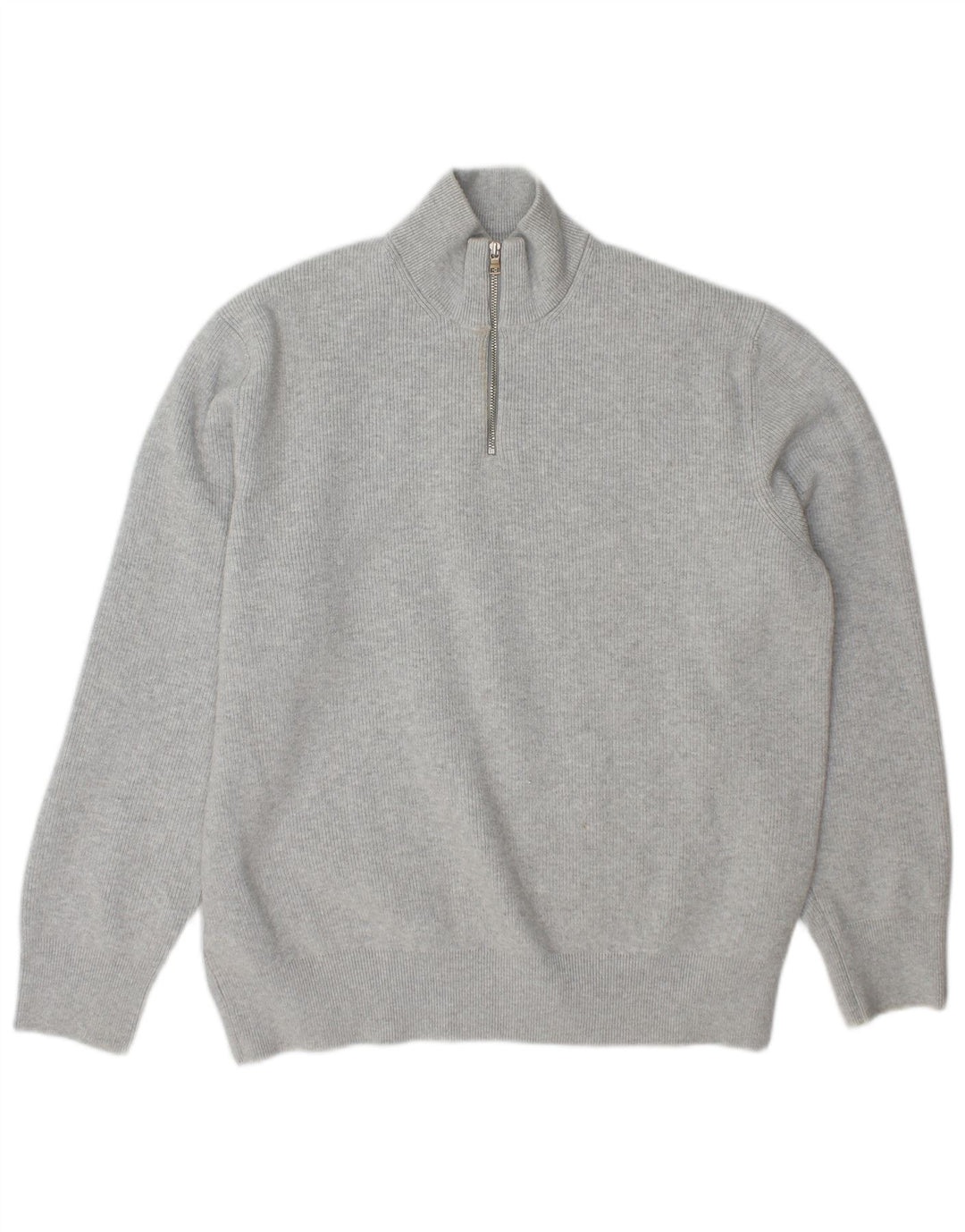 Maglione da uomo Marks & Spencer con zip e collo XL in poliestere grigio