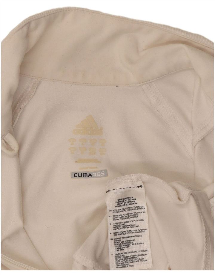 Giacca da tuta da donna Adidas UK 16 grande poliestere bianco
