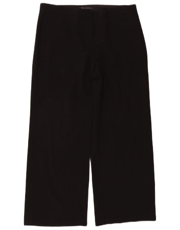 Pantaloni casual a gamba larga da donna Marks & Spencer UK 16 Large W34 L27 Neri