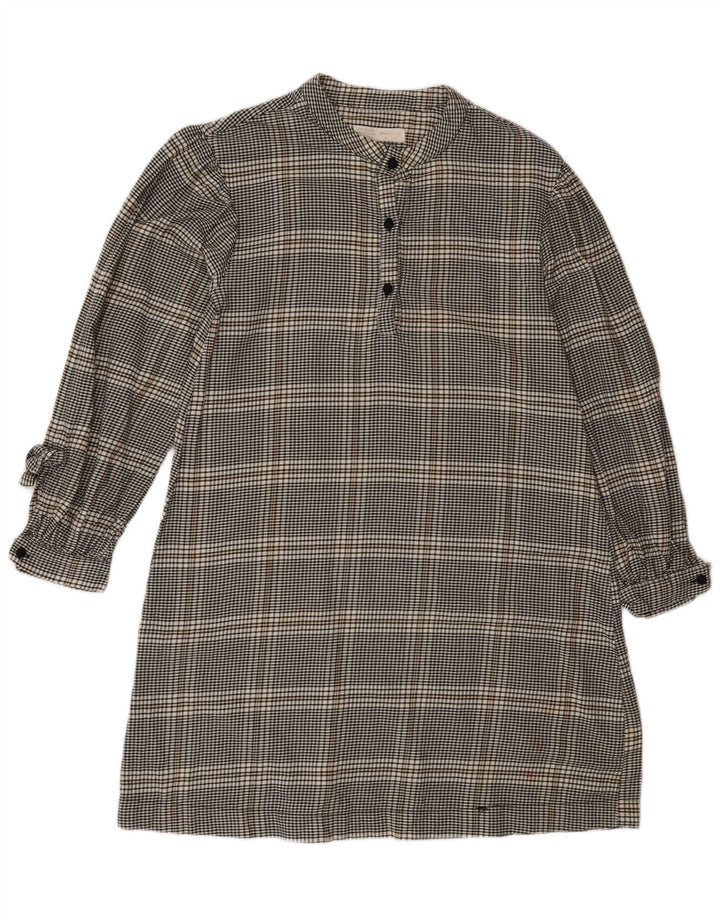 Abito a camicia pullover per ragazze Zara 13-14 anni in cotone a quadretti grigio