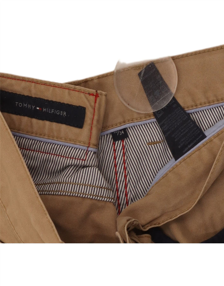 TOMMY HILFIGER Pantaloni casual dritti da uomo W33 L29 Cotone beige