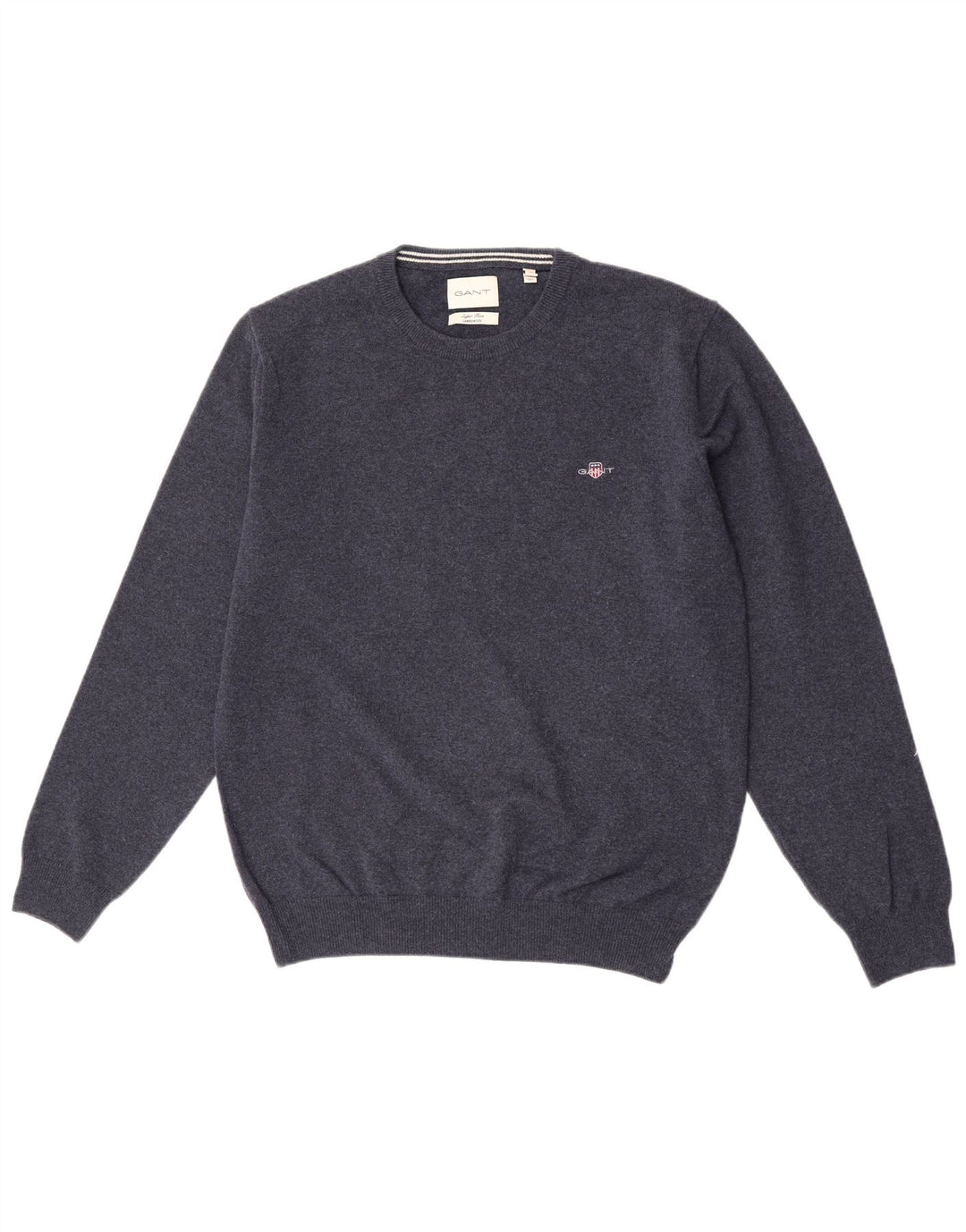 Gant Maglione da uomo girocollo maglione grande lana d'agnello blu navy