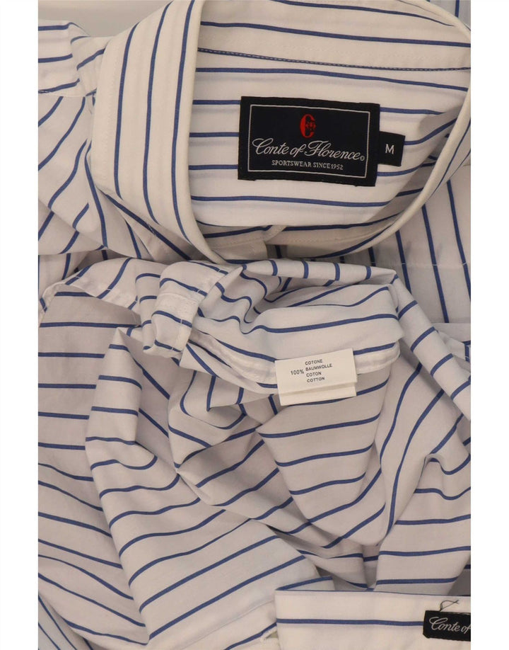 Camicia Uomo Conte of Florence Cotone Gessato Medio Bianco