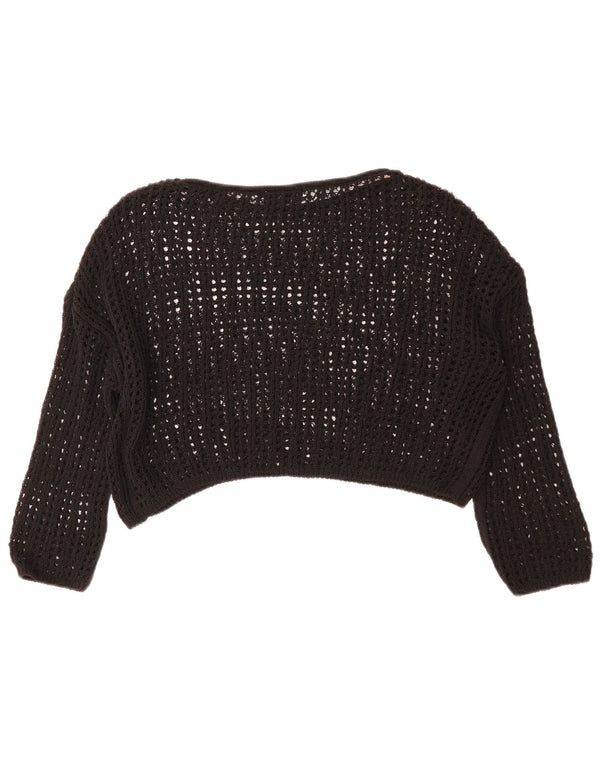 Maglione ZARA da donna oversize con scollo a barca oversize UK 10 piccolo nero