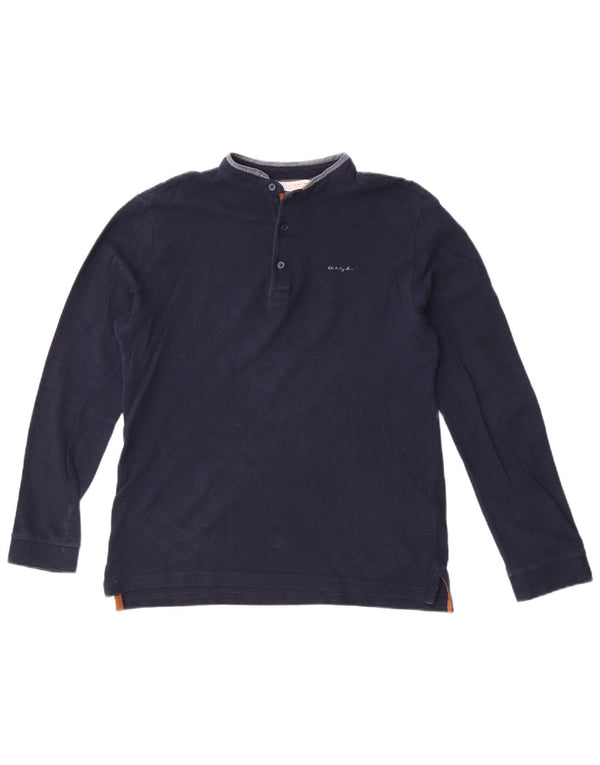 Polo Zara da bambino a maniche lunghe 11-12 anni in cotone blu navy