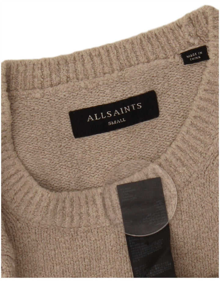Maglione maglione girocollo da uomo ALL SAINTS piccolo in cotone beige