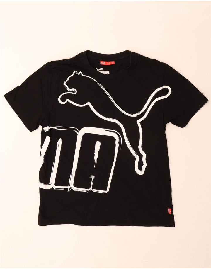 T-shirt grafica da uomo Puma Top grande in cotone nero