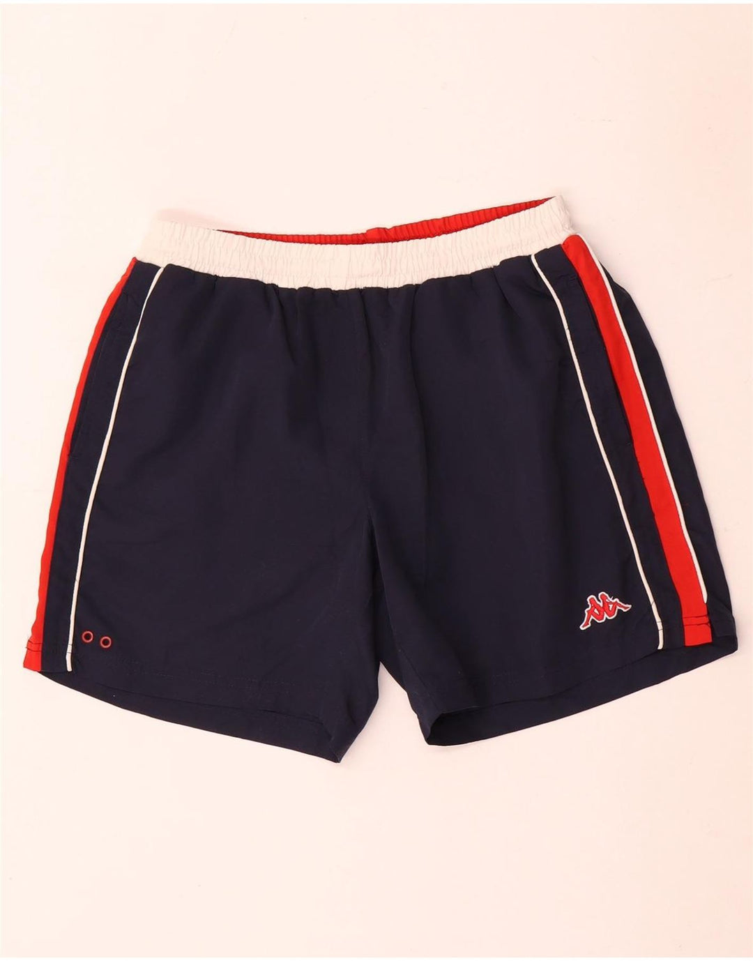 Pantaloncini sportivi da uomo Kappa medio blu navy in poliestere color block