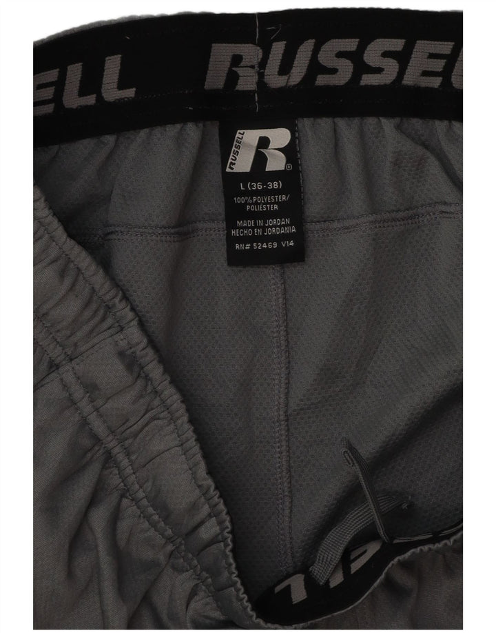 RUSSELL ATHLETIC Pantaloncini sportivi Dri-Power da uomo Large Grey Colourblock