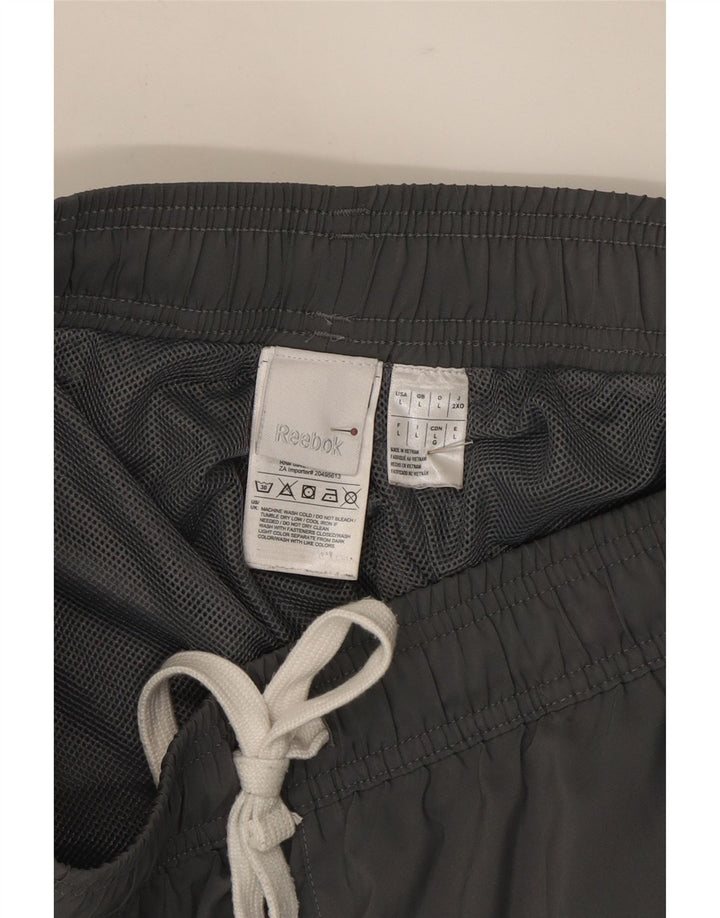 REEBOK Mens Tracksuit Trousers Joggers Large  Grey Polyester Vintage Reebok and Second-Hand Reebok from Messina Hembry 