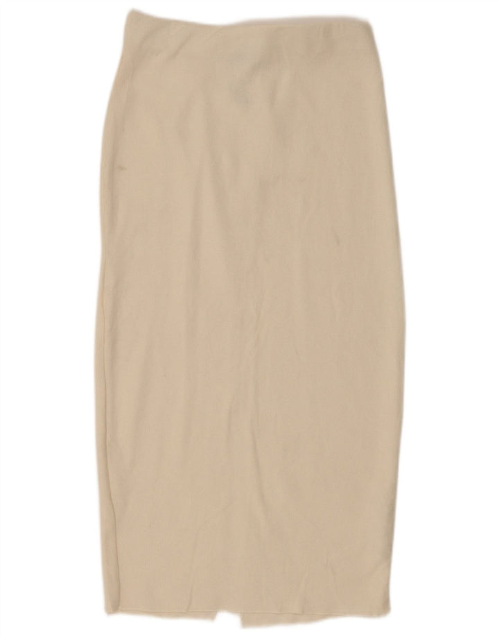 Gonna longuette da donna Zara piccola W26 in cotone bianco sporco