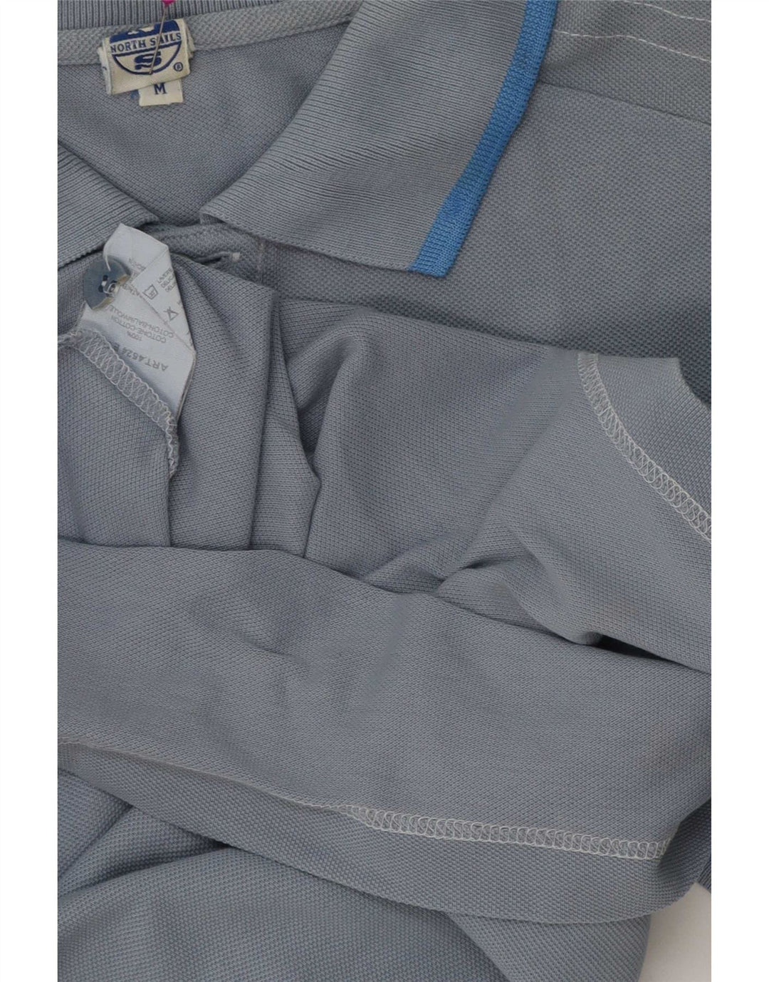 Polo grafica da uomo North Sails in cotone a righe blu medio