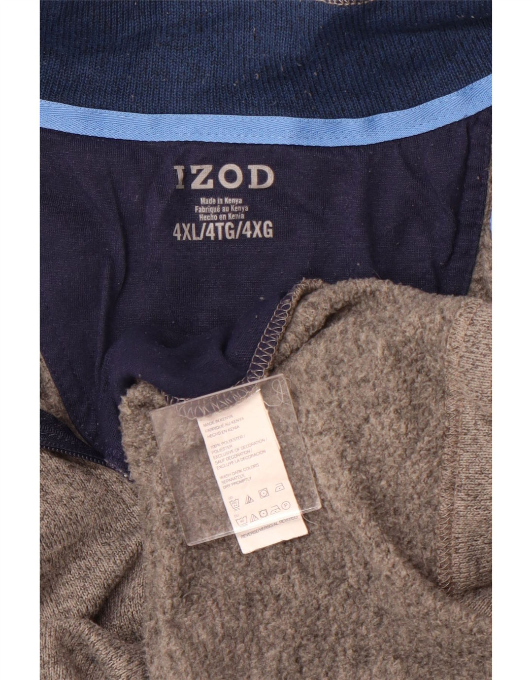 Maglione con cappuccio e zip da uomo con zip e collo IZOD 4XL poliestere grigio