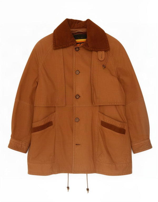 Cappotto in pelle vintage da uomo UK 40 grande marrone