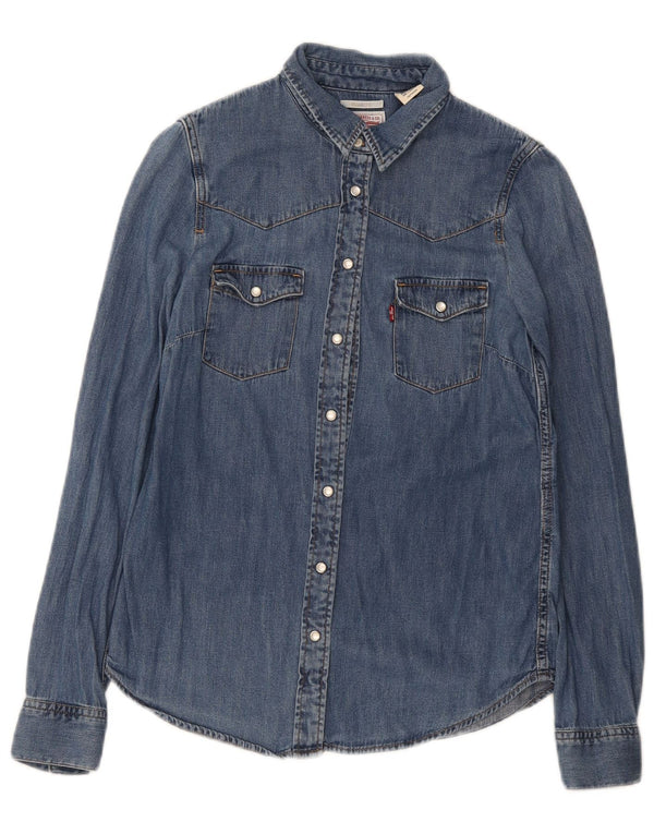 Camicia in denim dalla vestibilità classica da donna Levi's UK 6 XS Blu