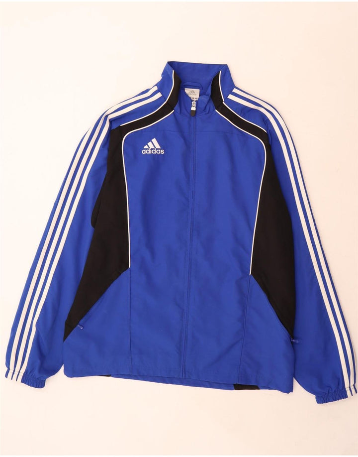 Giacca antipioggia da uomo Adidas UK 42/44 Large Blu Colourblock Poliestere