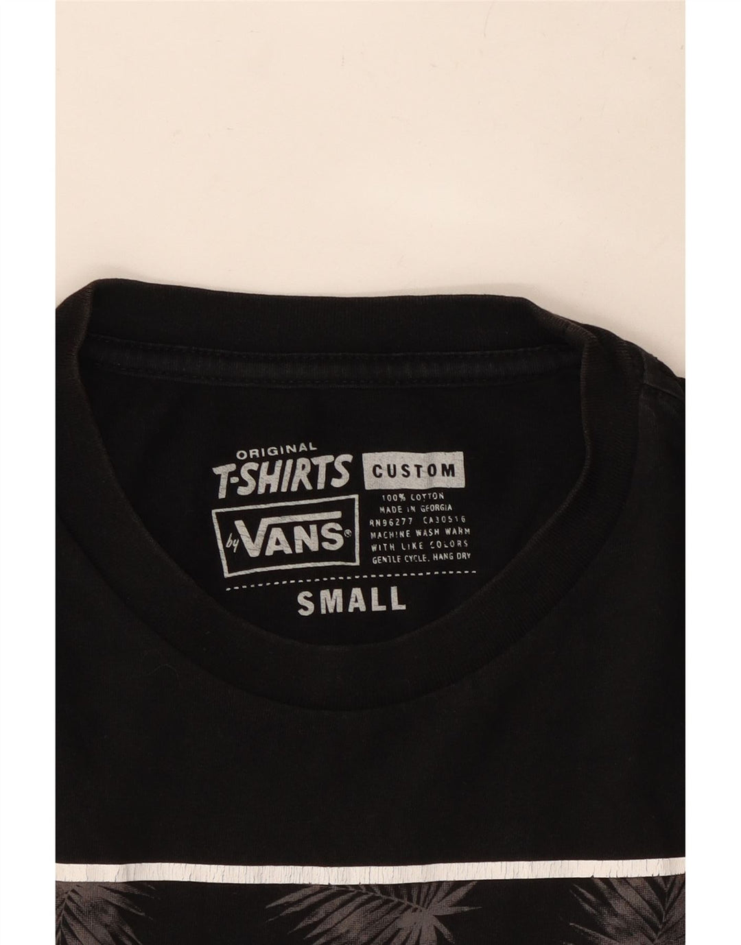 T-shirt grafica personalizzata da uomo VANS Top piccola in cotone nero