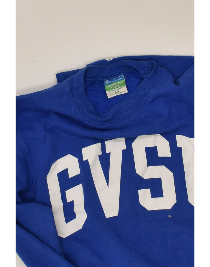 CHAMPION Boys Graphic Sweatshirt Jumper 13-14 Years XS Blue | Vintage Champion | Thrift | Second-Hand Champion | Used Clothing | Messina Hembry 