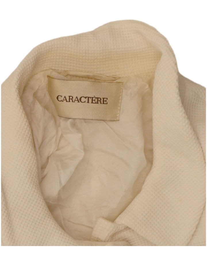 Giacca blazer a 4 bottoni corta da donna Caractere UK 12 medio bianco