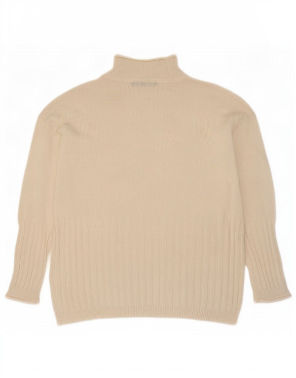 Maglione maglione a collo alto da donna Marks & Spencer UK 10 piccolo Beige