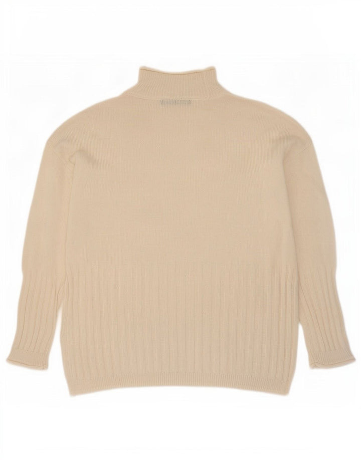Maglione maglione a collo alto da donna Marks & Spencer UK 10 piccolo Beige