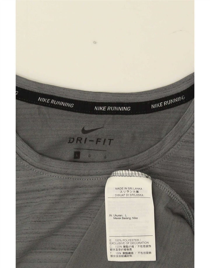 T-shirt Nike Dri Fit da uomo, grande, in poliestere gessato grigio
