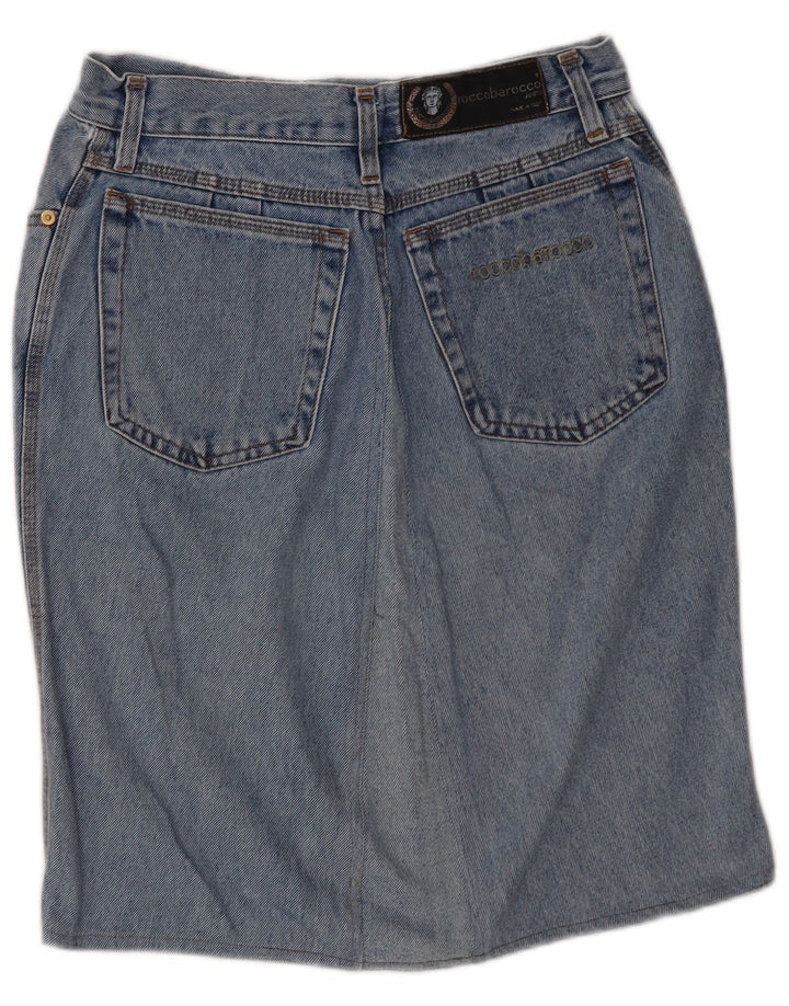Gonna in denim da donna Roccobarocco W33 grande cotone blu