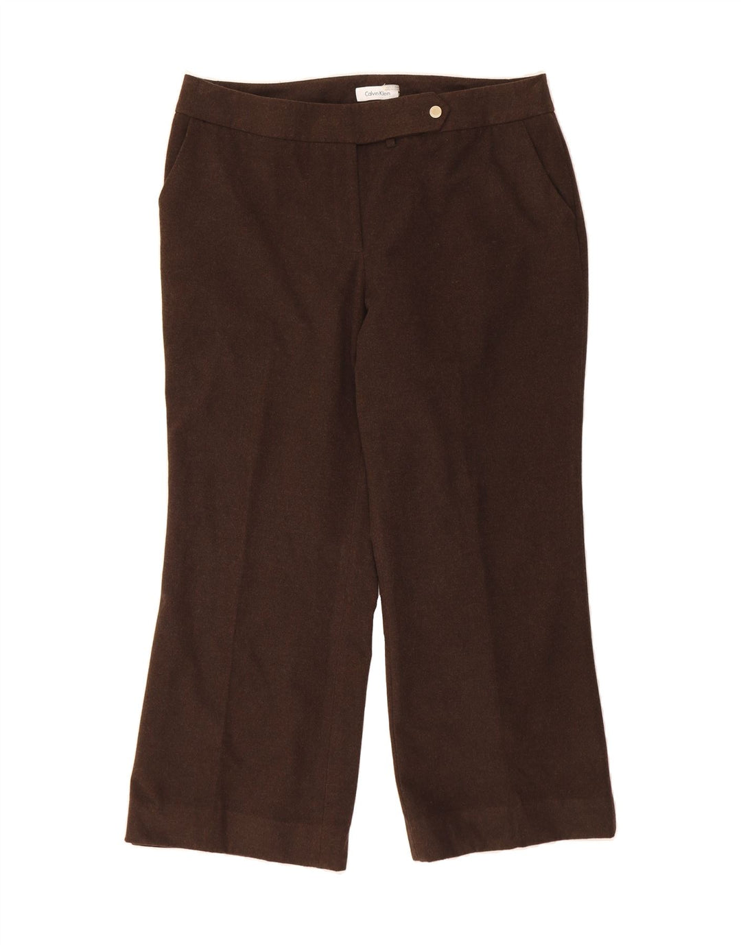 CALVIN KLEIN Womens Bootcut Casual Trousers W38 L27 Brown Vintage Calvin Klein and Second-Hand Calvin Klein from Messina Hembry 