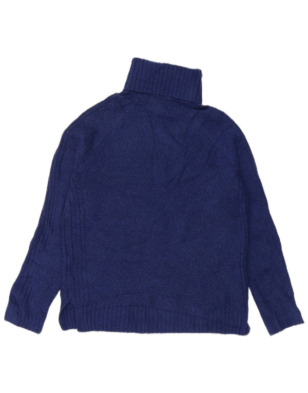 Maglione maglione a collo alto da donna Marks & Spencer UK 6 XS acrilico blu