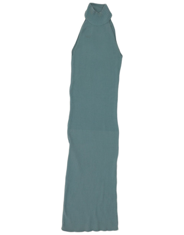 Abito maxi da donna Zara con scollo all'americana UK 12 Nylon blu medio