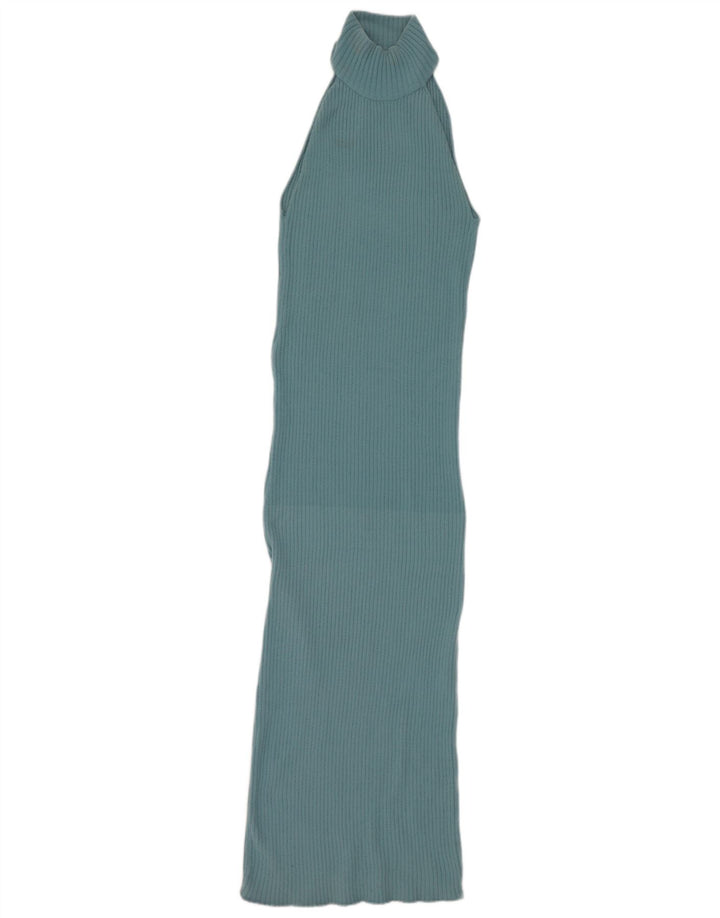 Abito maxi da donna Zara con scollo all'americana UK 12 Nylon blu medio