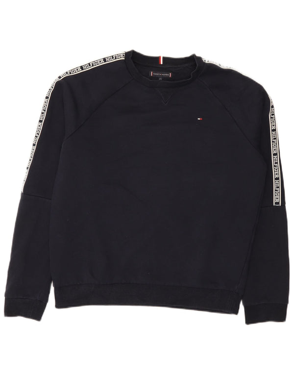 Felpa con grafica per ragazzi Tommy Hilfiger 13-14 anni in cotone blu navy