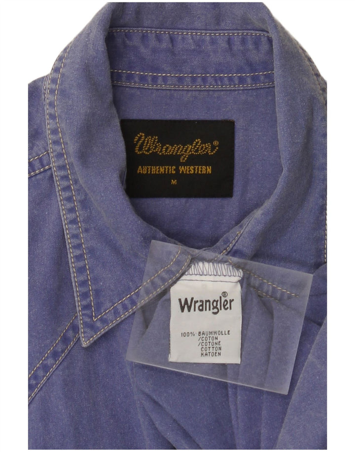 Camicia da uomo WRANGLER in cotone blu medio