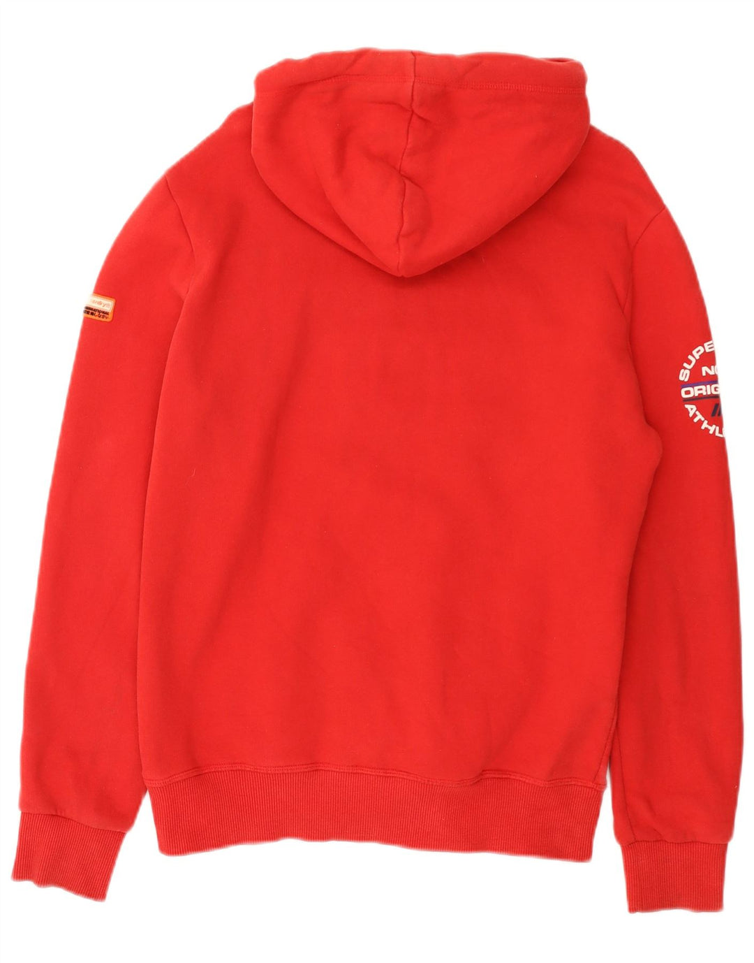 Maglione con cappuccio grafico da uomo Superdry in cotone color block rosso medio