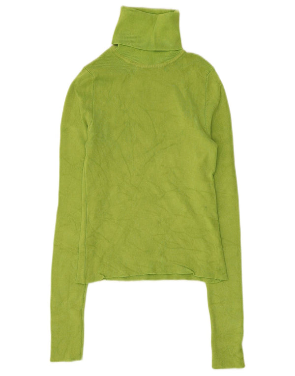 Maglione corto da donna Zara con collo alto UK 8 piccolo viscosa verde