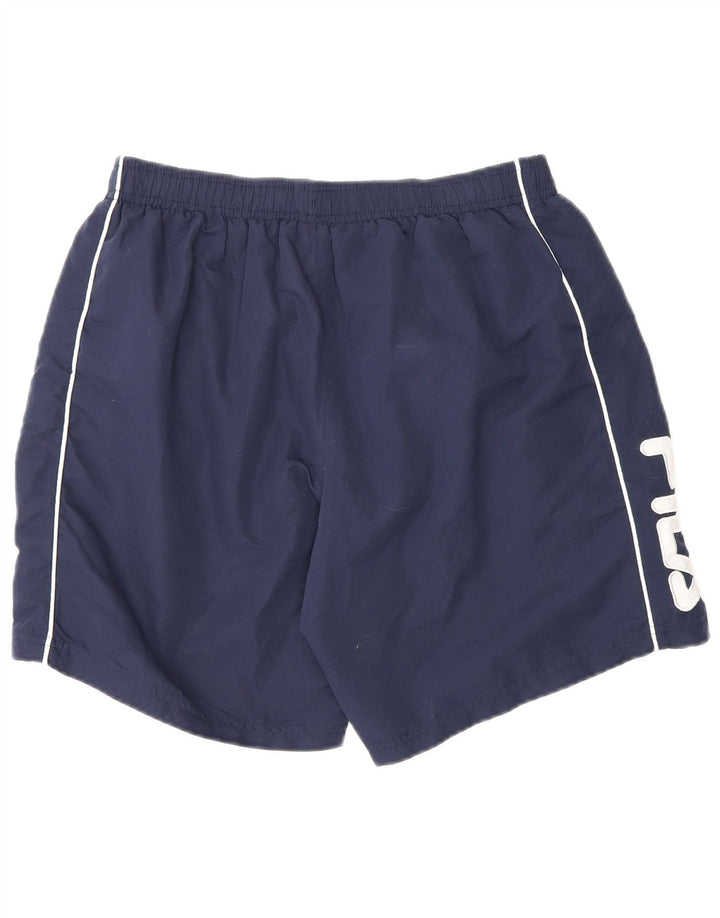 Pantaloncini sportivi grafici da ragazzo Fila 13-14 anni XL poliestere blu navy