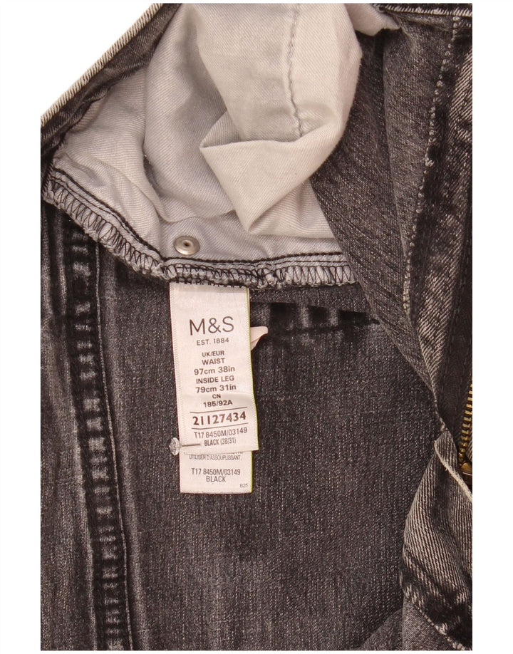 Jeans dritti da uomo Marks & Spencer W38 L31 cotone nero