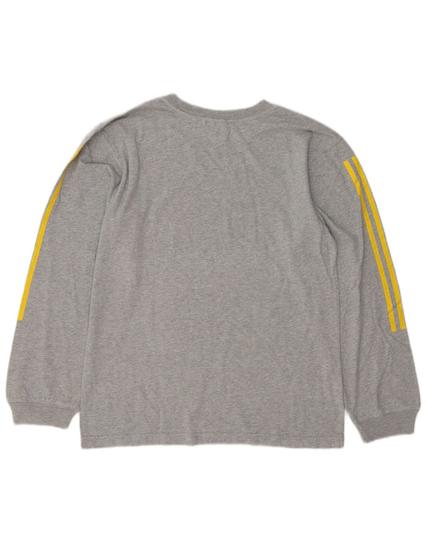 Adidas Uomo Denver Nuggets Graphic Top manica lunga grigio medio chiazzato