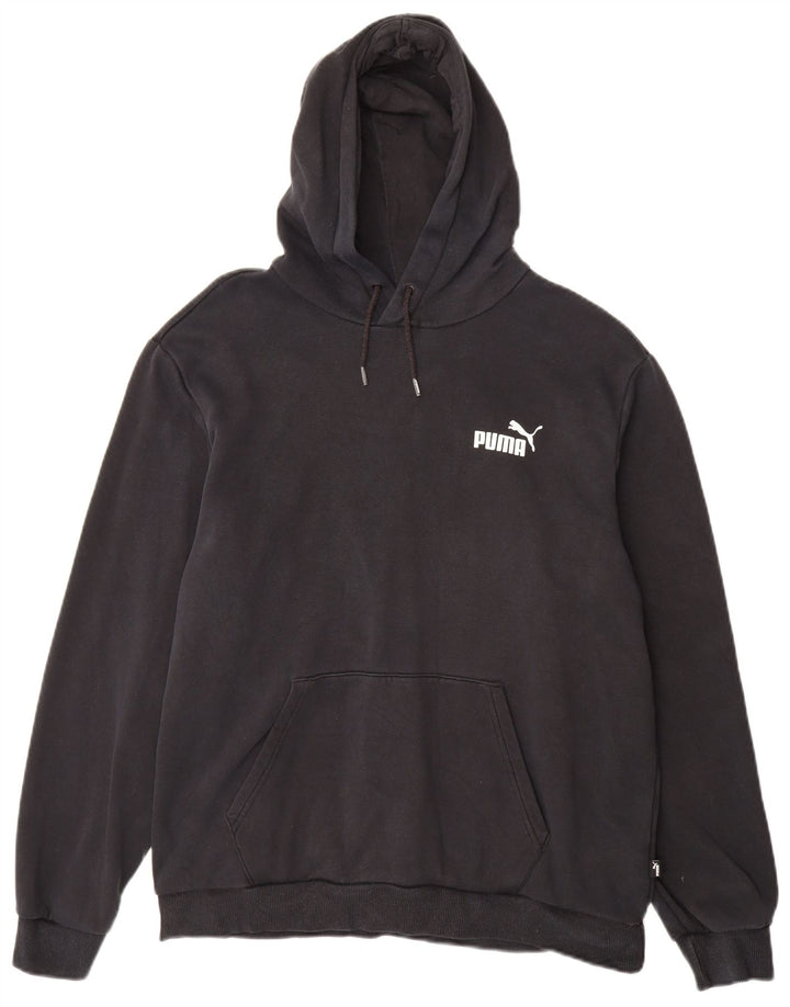 Felpa con cappuccio da uomo PUMA grande in cotone nero