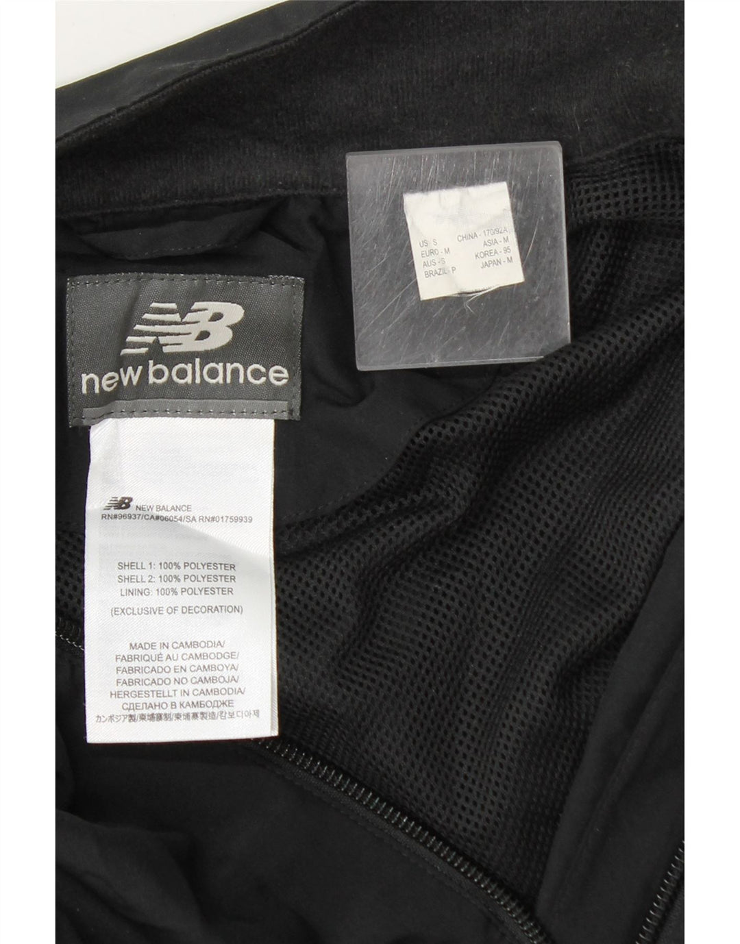 Giacca da tuta da uomo New Balance in poliestere color block medio nero