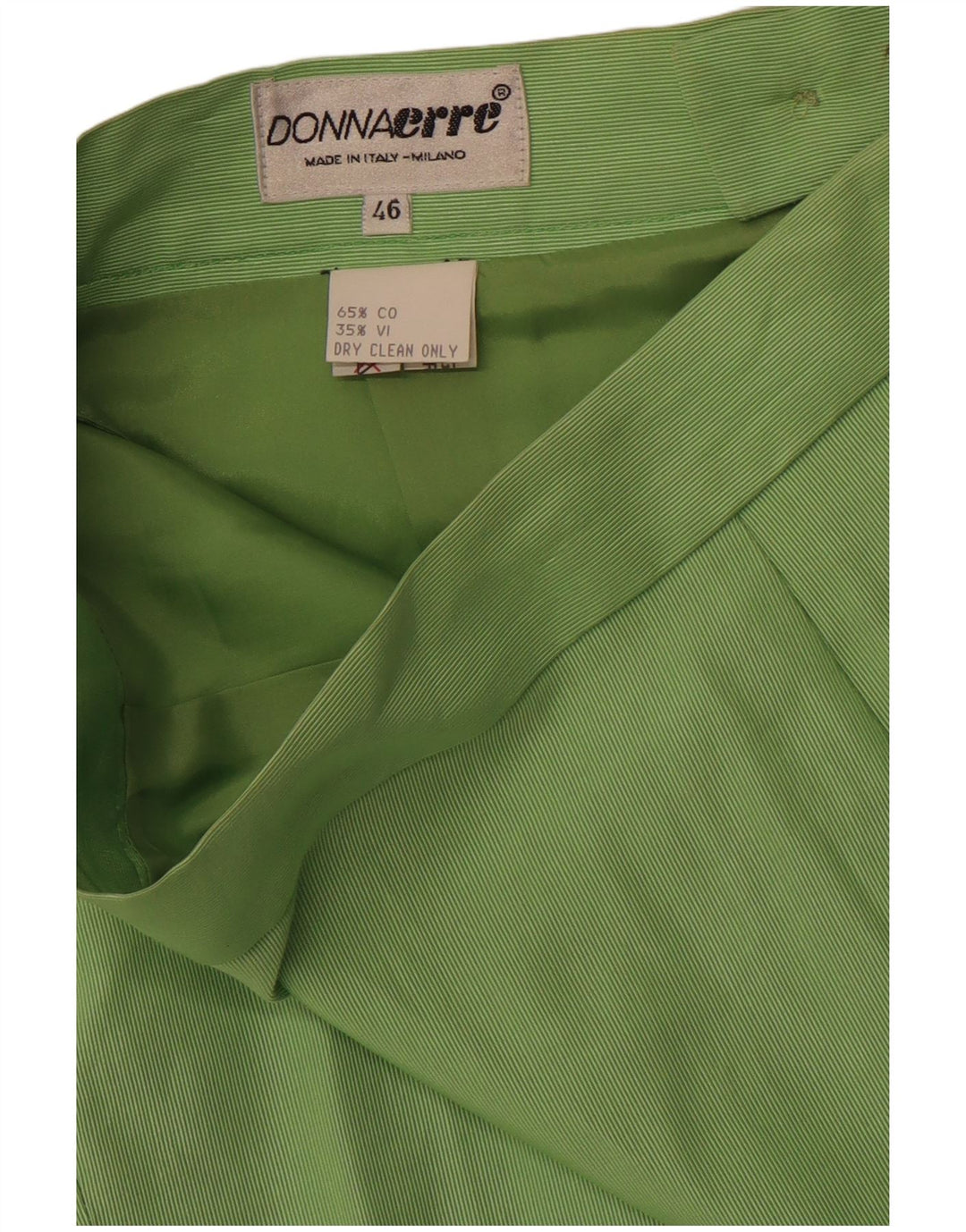Gonna a tubino da donna VINTAGE IT 46 grande W30 cotone gessato verde