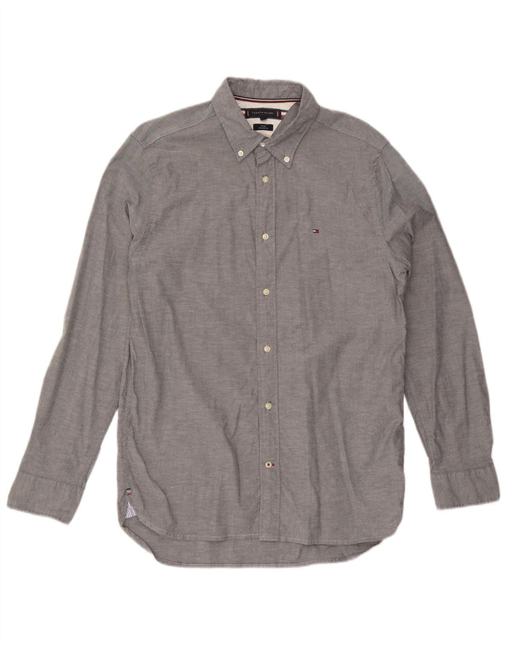 Camicia da uomo Regular Fit Tommy Hilfiger Large in cotone grigio