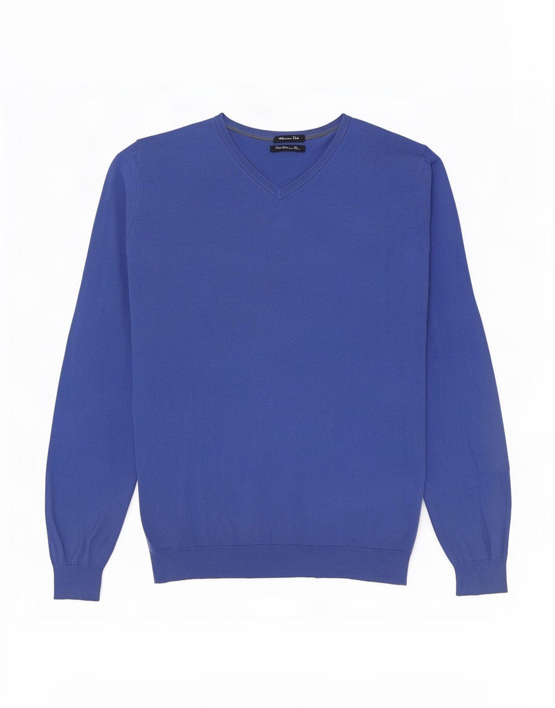 Maglione da uomo con scollo a V Massimo Dutti in cotone blu medio