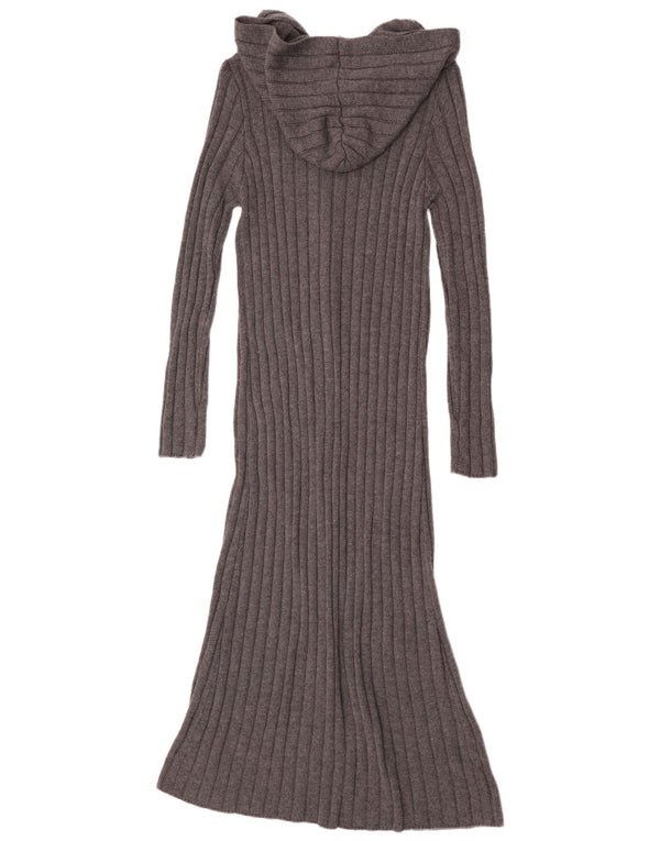 Abito maglione con cappuccio da donna Zara UK 10 piccolo nylon grigio