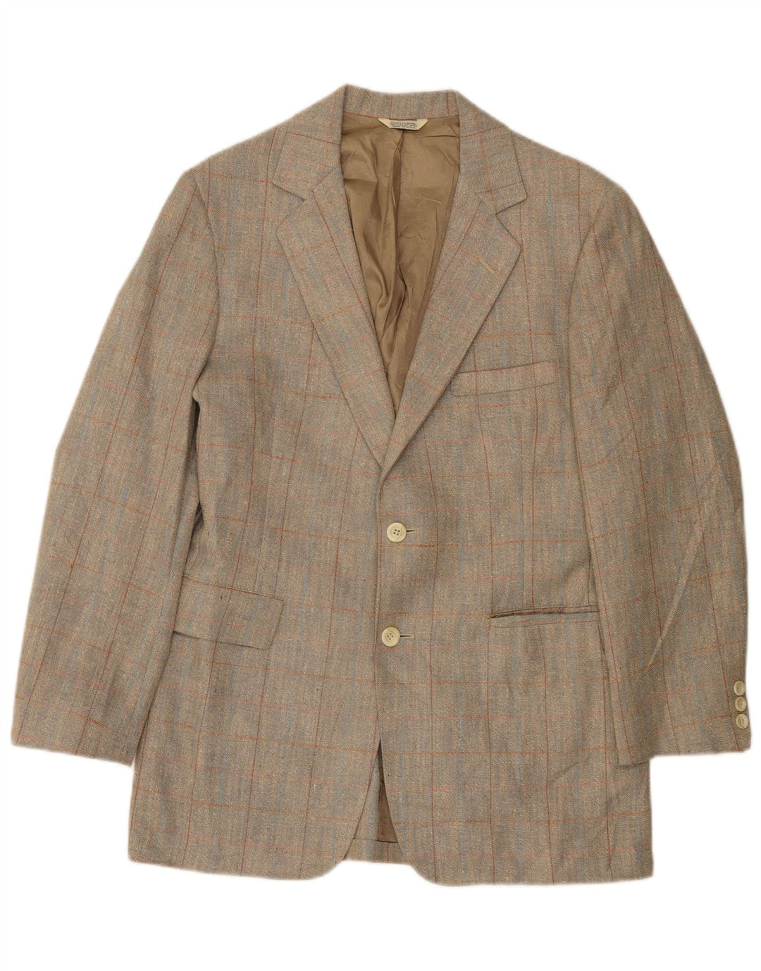 Giacca blazer da uomo a 2 bottoni Oakmont taglia 39 a quadri marrone medio